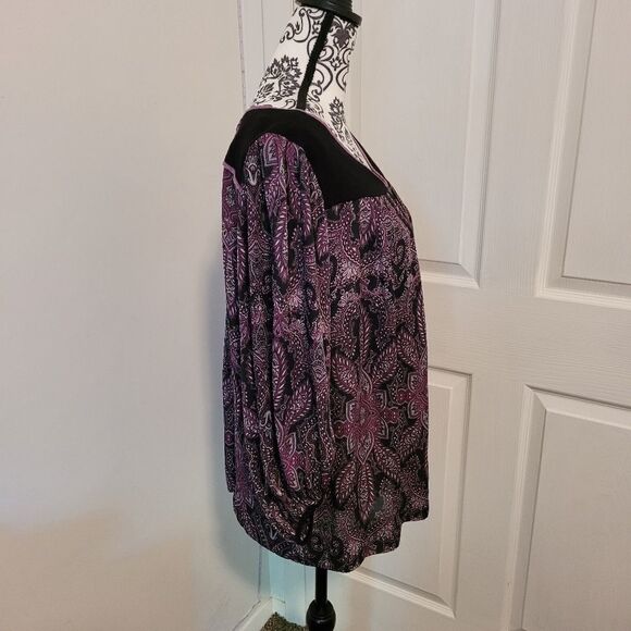 BCBGeneration silk blend paisley top - Picture 2 of 6